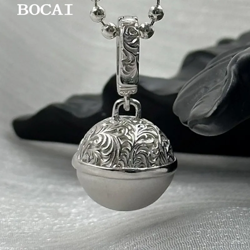 BOCAI NEW S925 Sterling Silver Niche Design Fashionable Iight Luxury Universal Buckle Tang grass Pattern Matte Bell Pendant
BOCAI NEW S925 Sterling Silver Niche Design Fashionable Iight Luxury Universal Buckle Tang grass Pattern Matte Bell Pendant