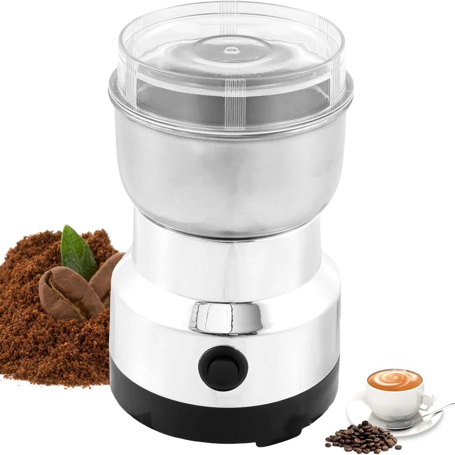 Coffee Grinder, Mini Spice Grinder with 4 Stainless Steel Blades, 300ml Fast Grinding Coffee Mill Grinder, One Button Operation
Coffee Grinder, Mini Spice Grinder with 4 Stainless Steel Blades, 300ml Fast Grinding Coffee Mill Grinder, One Button Operation