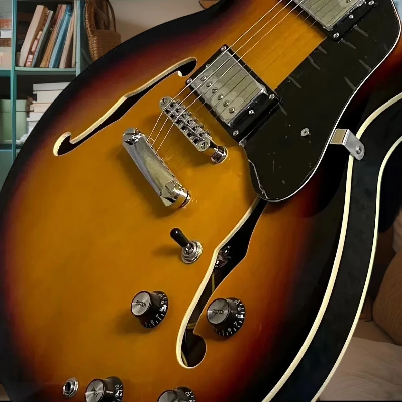 Электрогитара Sunburst 335 с кленовым корпусом и грифом из палисандра для профессиональных музыкантов, бесплатная доставка, рок-музыка, звукосниматели HH
Электрогитара Sunburst 335 с кленовым корпусом и грифом из палисандра для профессиональных музыкантов, бесплатная доставка, рок-музыка, звукосниматели HH