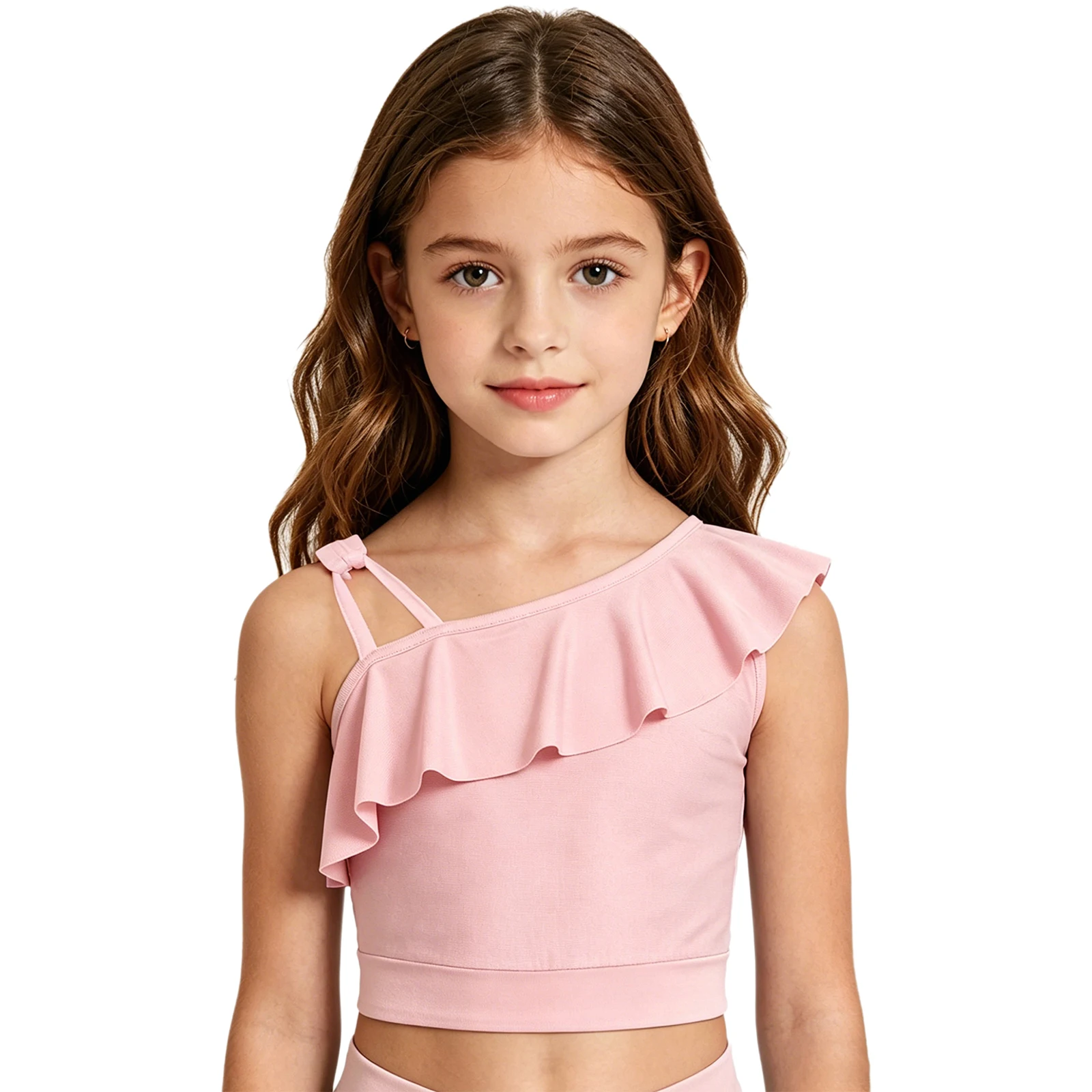 Kids Girls Workout Gym Yoga Dance Crop Top Asymmetrical Design Comfort Stretchy Ruffle Short Tank Top for Ballet Dance Practice
Kids Girls Workout Gym Yoga Dance Crop Top Asymmetrical Design Comfort Stretchy Ruffle Short Tank Top for Ballet Dance Practice
