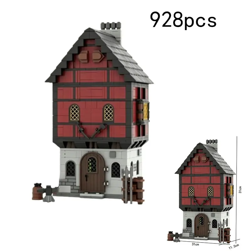 MOC Medieval Street Scene House Half-timber Structure Small Particle Assembly Building Desktop Toy 928pcs
MOC Medieval Street Scene House Half-timber Structure Small Particle Assembly Building Desktop Toy 928pcs