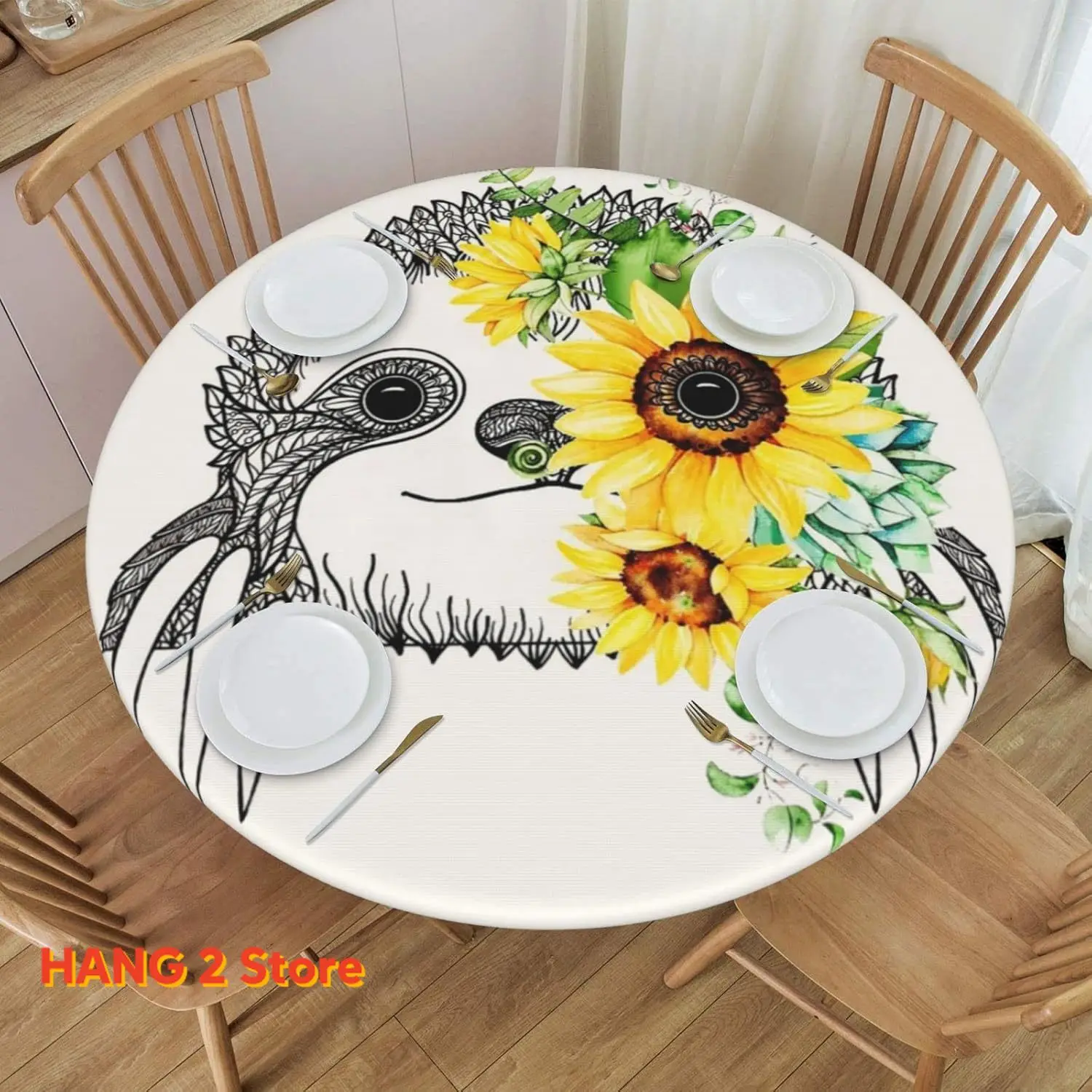 Vintage Sunflower SlothFitted Round Tablecloth Waterproof Table Cloth with Elastic Edge Wipe Clean Table Cover for Indoor
Vintage Sunflower SlothFitted Round Tablecloth Waterproof Table Cloth with Elastic Edge Wipe Clean Table Cover for Indoor