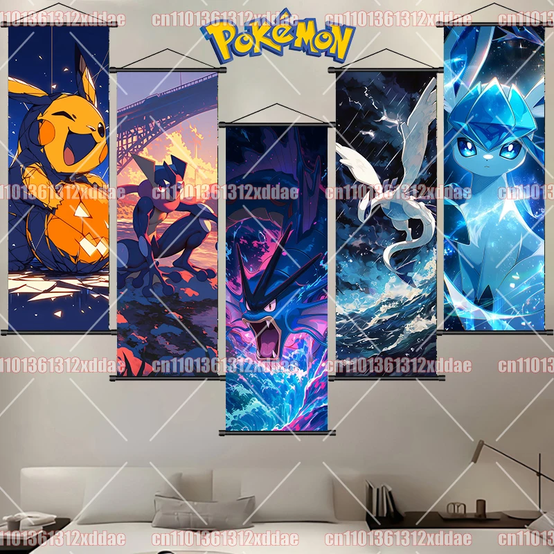 Scroll Painting Pokémon Animation Poster Pikachu Charizard Lugia Lucario Greninja Eevee Mewtwo Squirtle Art Deco Children's Gift
Scroll Painting Pokémon Animation Poster Pikachu Charizard Lugia Lucario Greninja Eevee Mewtwo Squirtle Art Deco Children's Gift