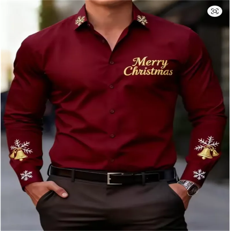 2026 men's Christmas shirt red long sleeved 3D printed Christmas tree shiny party dress shirt slim fit formal casual top with mu
2026 men's Christmas shirt red long sleeved 3D printed Christmas tree shiny party dress shirt slim fit formal casual top with mu
