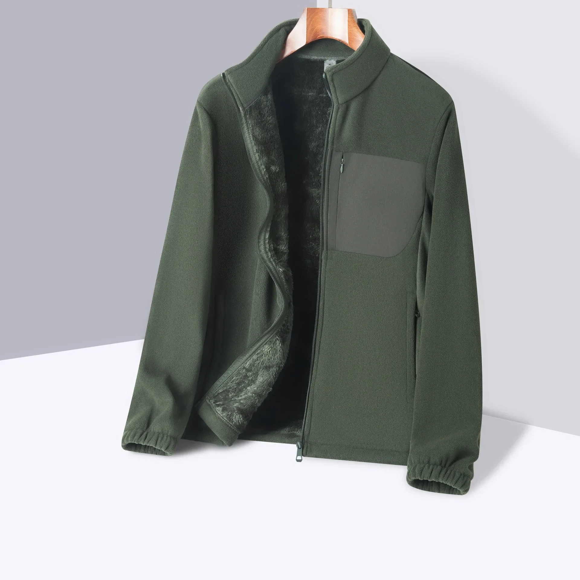 Autumn Winter Man Jacket New Thicken Warm Solid Color Stand Collar Male Plush Outerwear Long Sleeve Loose Comfortable Men Coat
Autumn Winter Man Jacket New Thicken Warm Solid Color Stand Collar Male Plush Outerwear Long Sleeve Loose Comfortable Men Coat