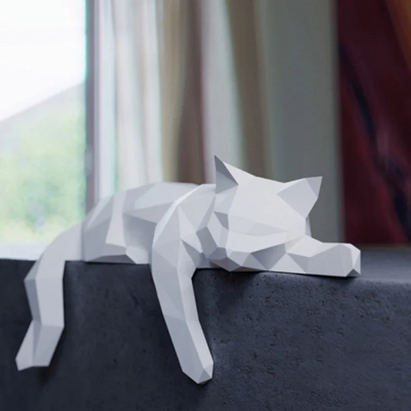 DIY 3D Geometric Origami: Lazy Cat Paper Sculpture Desktop Decor
DIY 3D Geometric Origami: Lazy Cat Paper Sculpture Desktop Decor
