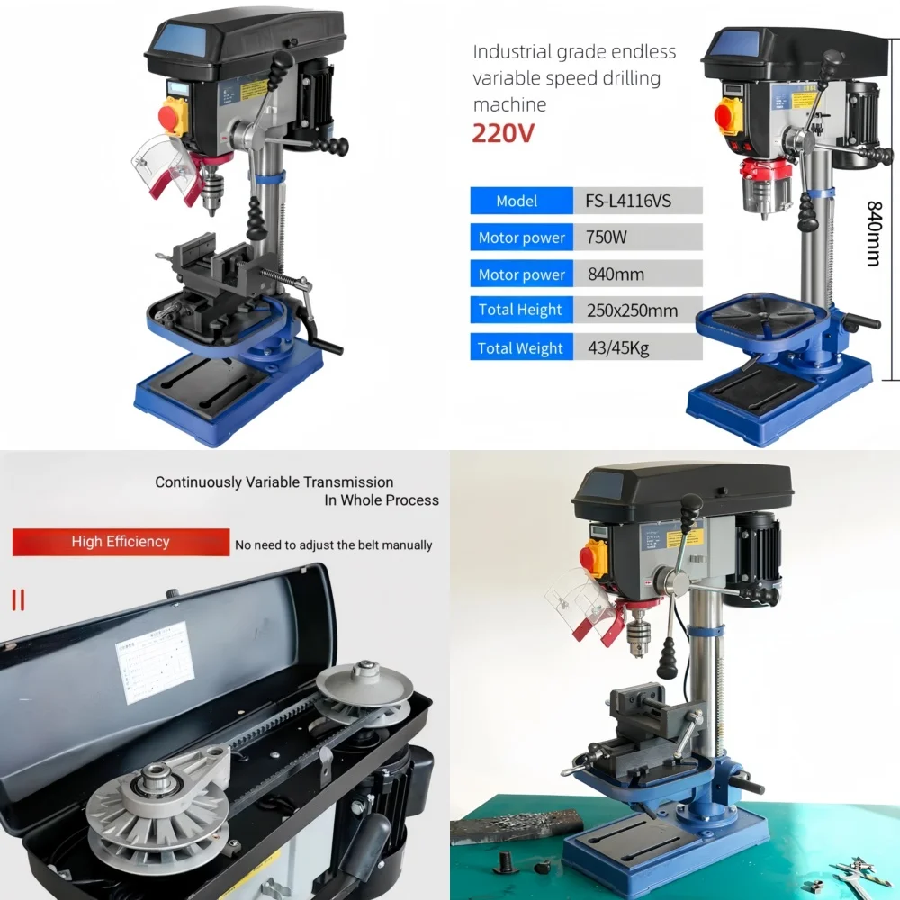 for FS-L4116VS drilling machine benchtop drill press variable speed 16mm max drilling diameter 0.75 kW motor 620-2620 rpm
for FS-L4116VS drilling machine benchtop drill press variable speed 16mm max drilling diameter 0.75 kW motor 620-2620 rpm