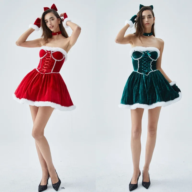 Новая рождественская серия, униформа Санта-Клауса, косплей, рождественское плюшевое красное бархатное теплое платье, наряды, костюмы
Новая рождественская серия, униформа Санта-Клауса, косплей, рождественское плюшевое красное бархатное теплое платье, наряды, костюмы