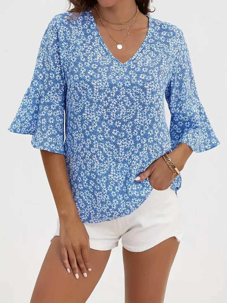 New Women's V-neck Shirt With And Short Sleeves,Elegant Women's Clothing,Ladies Tops 2025,Fashion Woman
New Women's V-neck Shirt With And Short Sleeves,Elegant Women's Clothing,Ladies Tops 2025,Fashion Woman