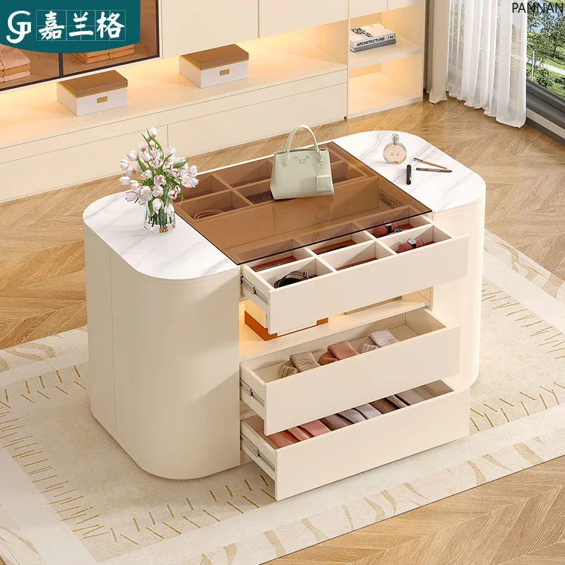 Bedroom floor jewelry display cabinet multi-functional double-sided chest cabinet storage cabinet
Bedroom floor jewelry display cabinet multi-functional double-sided chest cabinet storage cabinet