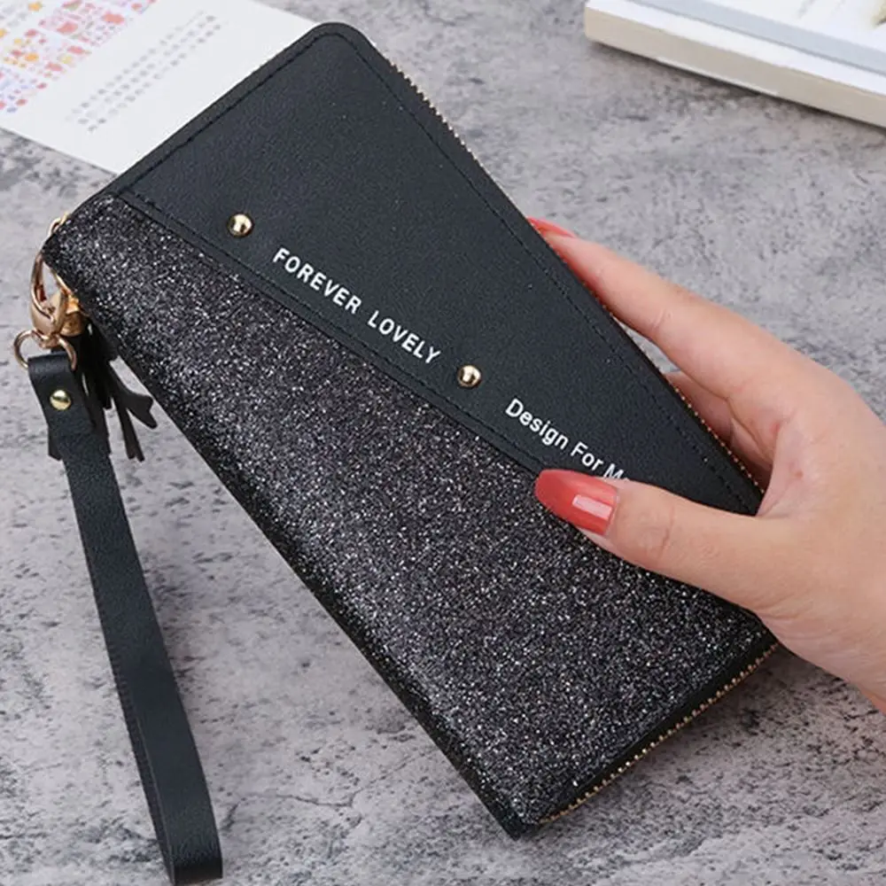 Causal PU Leather Women Long Purse Shiny Color Contrast Woman Clutch Wallet Storage Tassel Pendant Square Card Bag Lady
Causal PU Leather Women Long Purse Shiny Color Contrast Woman Clutch Wallet Storage Tassel Pendant Square Card Bag Lady