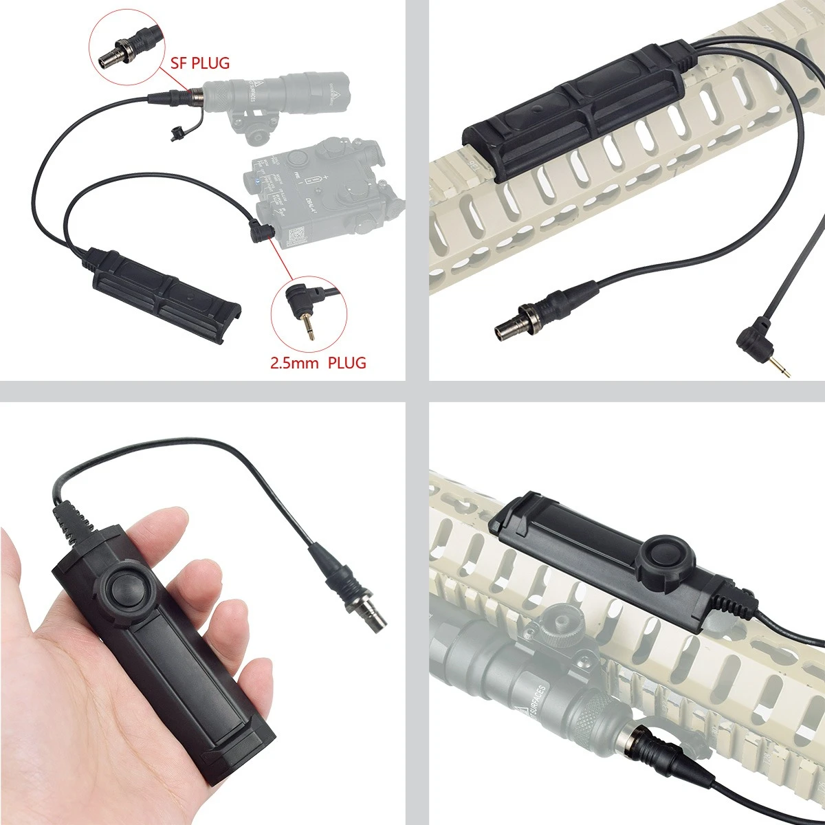 Tactical PEQ15 Remote Dual Switch 2.5mm SF Plug Pressure Switch Fit PEQ M3X DBAL M300 M600 Flashlight Button Switch
Tactical PEQ15 Remote Dual Switch 2.5mm SF Plug Pressure Switch Fit PEQ M3X DBAL M300 M600 Flashlight Button Switch