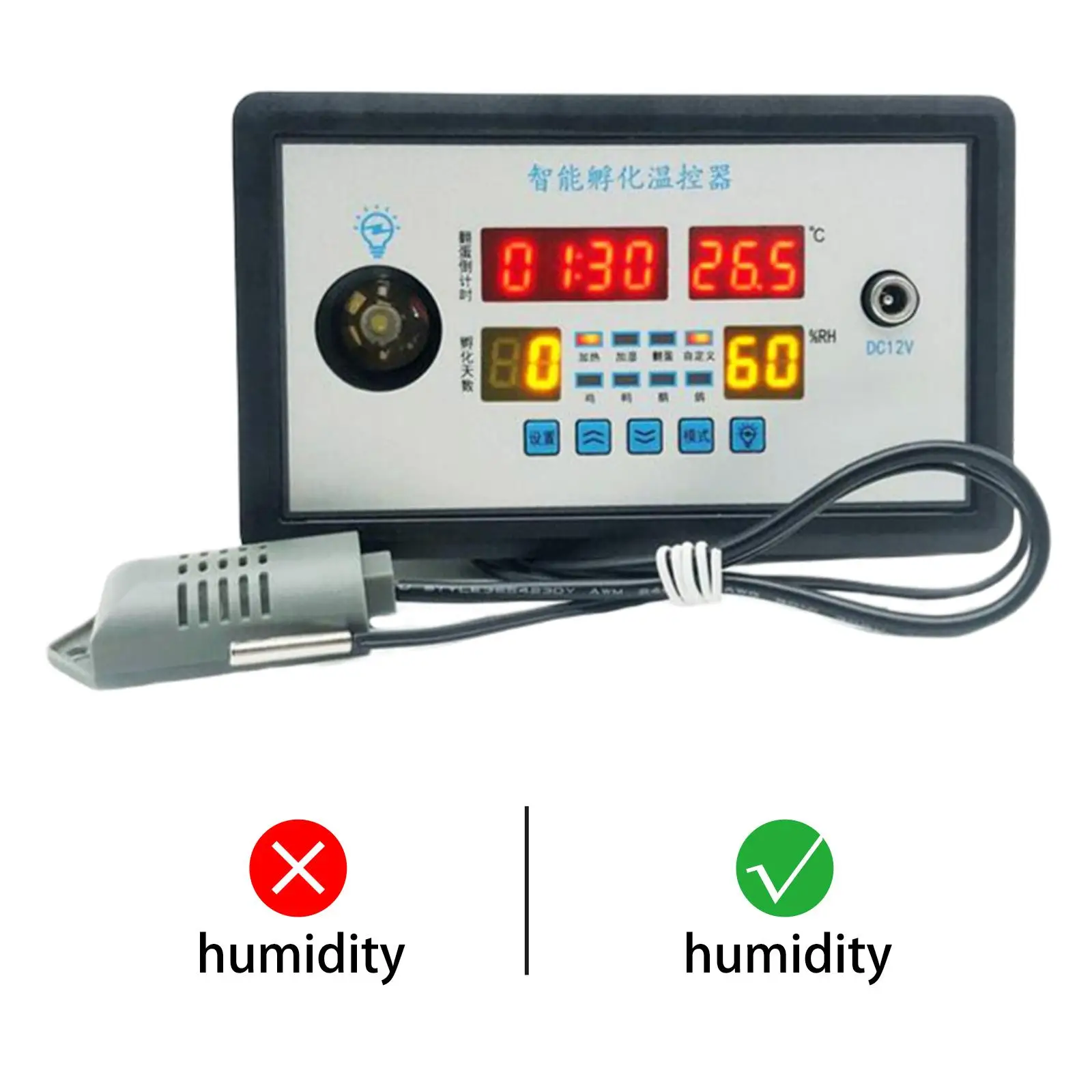 Smart Thermostat Digital Thermostat Temperature Humidity Control Incubator 360 Automatic Egg Turning 12V 100W
Smart Thermostat Digital Thermostat Temperature Humidity Control Incubator 360 Automatic Egg Turning 12V 100W