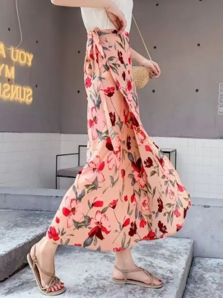 Y2K Boho Women Summer Beach Skirt High Waist Floral Wrap Maxi Side Slit Tie Detail Adjustable Long Skirt for Vacation Y2k Skirt
Y2K Boho Women Summer Beach Skirt High Waist Floral Wrap Maxi Side Slit Tie Detail Adjustable Long Skirt for Vacation Y2k Skirt