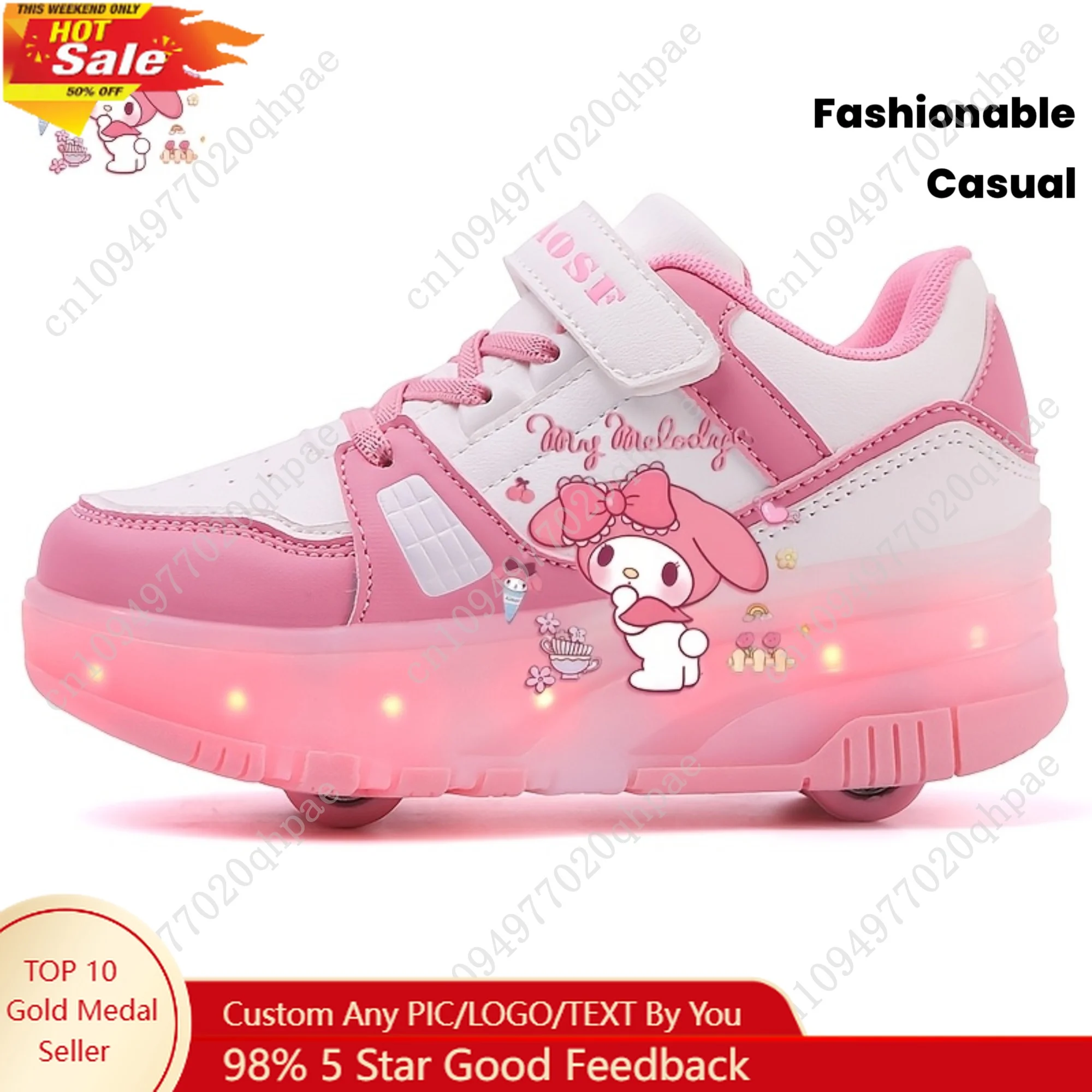 My Melody Summer A Pair of Cool and Fashionable Luminous Skateboard Shoes Sanrio Luminous Roller Skates USB Charging
My Melody Summer A Pair of Cool and Fashionable Luminous Skateboard Shoes Sanrio Luminous Roller Skates USB Charging