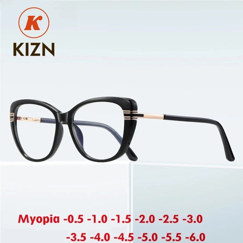 KIZN Высококачественные женские очки для близорукости, большие очки в оправе, модные новые очки с защитой от синего света на заказ, оптика по рецепту, от -0,50 до -6,0
KIZN Высококачественные женские очки для близорукости, большие очки в оправе, модные новые очки с защитой от синего света на заказ, оптика по рецепту, от -0,50 до -6,0