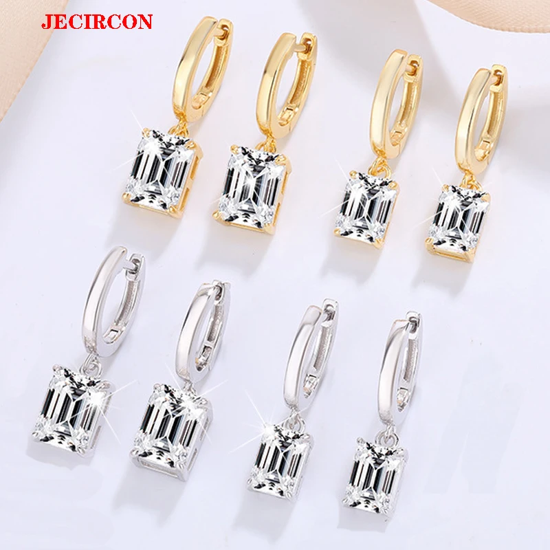 JECIRCON Stylish S925 Sterling Silver Moissanite Drop Earrings for Women White/Green Square Moissanite Gold/Silver 2-Tone Design
JECIRCON Stylish S925 Sterling Silver Moissanite Drop Earrings for Women White/Green Square Moissanite Gold/Silver 2-Tone Design