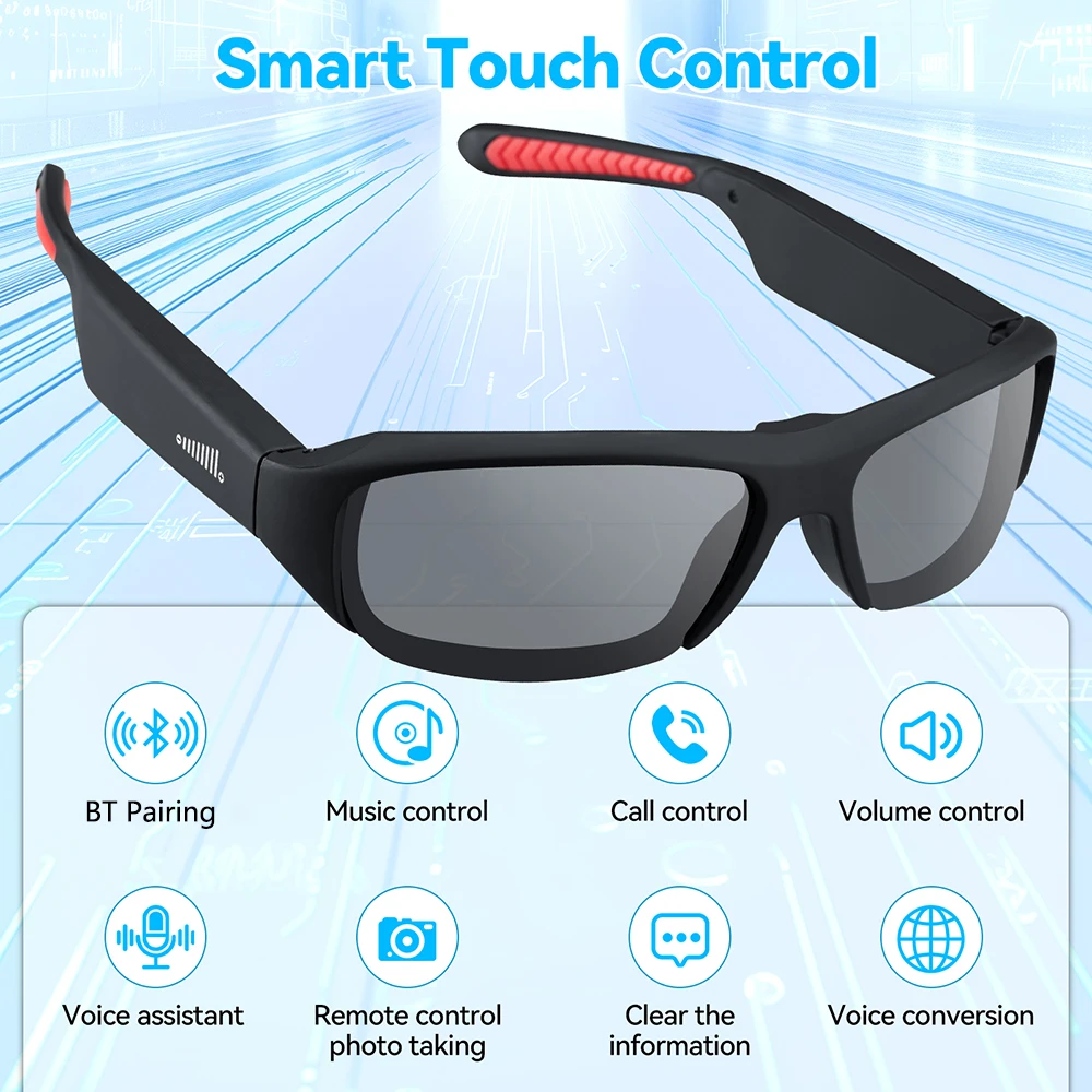 AI Smart Glasses with Languages Translation Sunglasses Lenses Eye Protection Bluetooth Call Music Play Touch Operation Men Women
AI Smart Glasses with Languages Translation Sunglasses Lenses Eye Protection Bluetooth Call Music Play Touch Operation Men Women