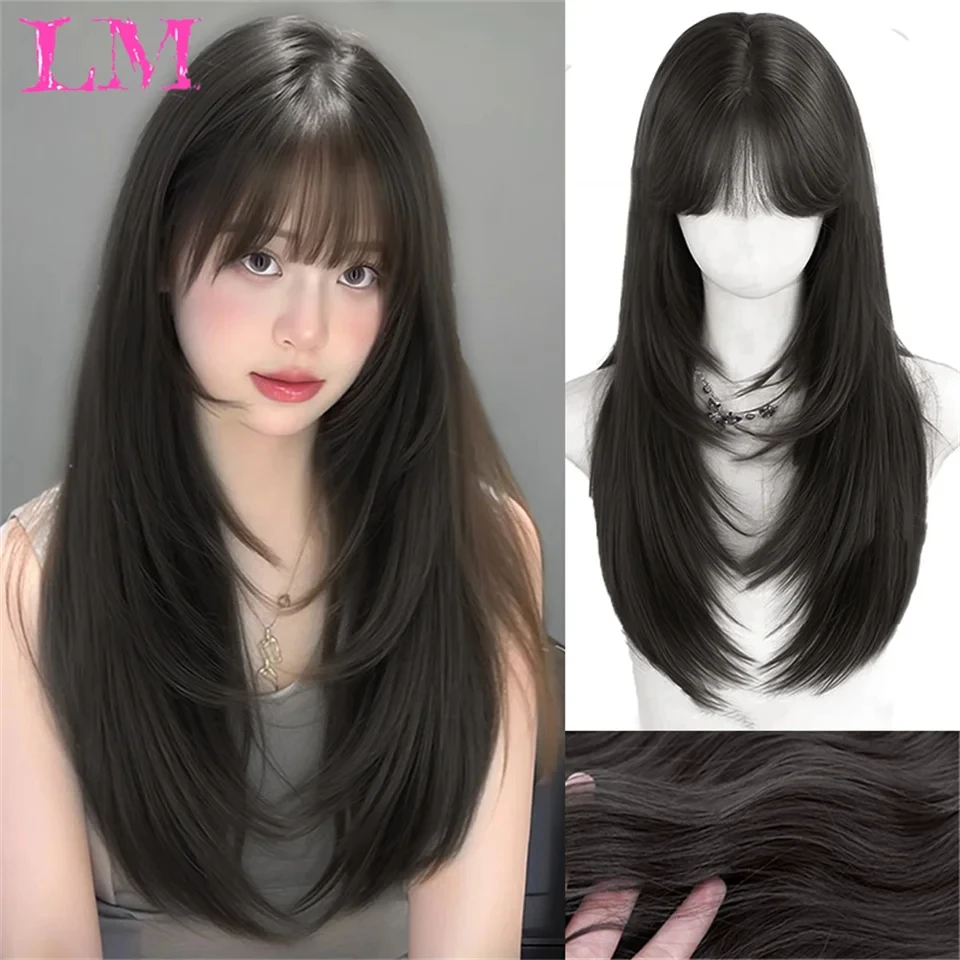 LM Synthetic Wigs With Bangs Long Natural Straight Hairs Wig for Black Women Daily Cosplay Heat Resistant Fiber
LM Synthetic Wigs With Bangs Long Natural Straight Hairs Wig for Black Women Daily Cosplay Heat Resistant Fiber