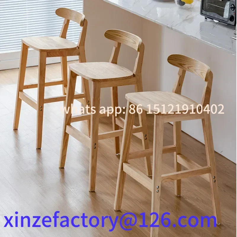 Customizable Solid Wood Backrest Bar Chair Checkout Counter High Stool Modern Milk Tea Shop Back Chair
Customizable Solid Wood Backrest Bar Chair Checkout Counter High Stool Modern Milk Tea Shop Back Chair