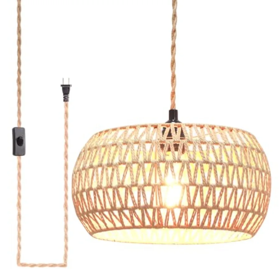 Plug in Pendant Light Rattan Hanging Lamp Pendant Light with on/Off Switch Rattan Woven Shade Hanging Lamp Plug in for Living R
Plug in Pendant Light Rattan Hanging Lamp Pendant Light with on/Off Switch Rattan Woven Shade Hanging Lamp Plug in for Living R