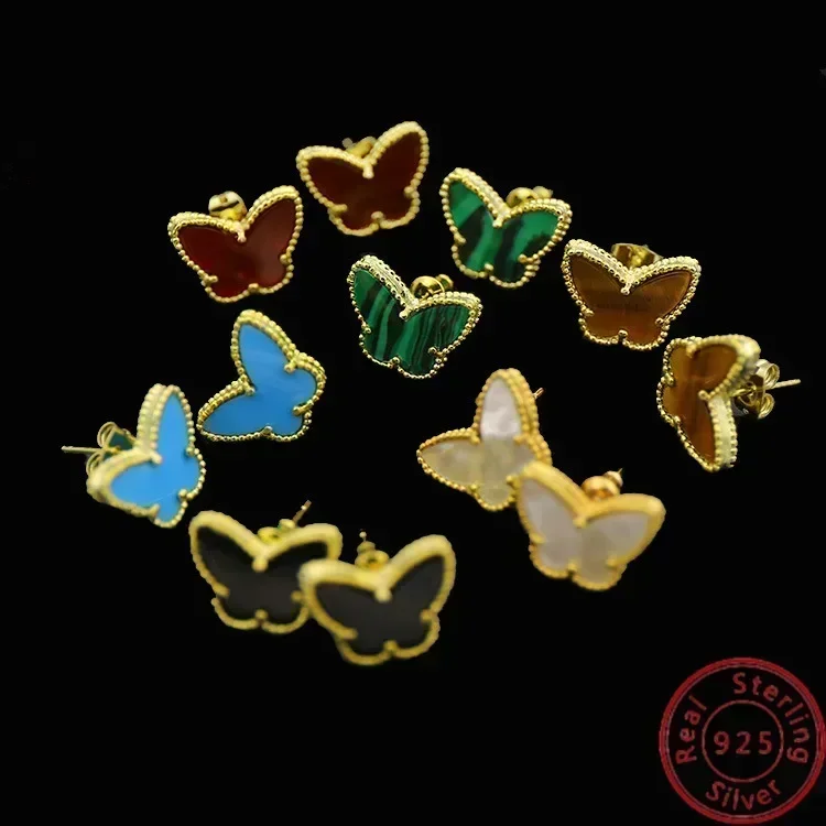 S925 Silver Butterfly Shape Design Earrings Original High Quality Fritillary Butterfly Exquisite Fashion Multiple Colors Optiona
S925 Silver Butterfly Shape Design Earrings Original High Quality Fritillary Butterfly Exquisite Fashion Multiple Colors Optiona