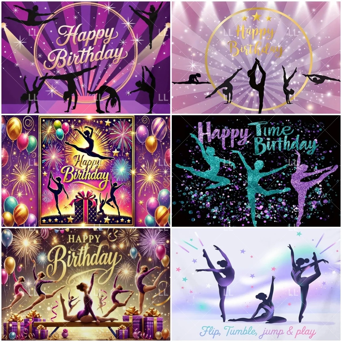 Let's Flip Athlete Rhythmic Gymnast Backdrop Jump Tumble Play Girl Backdground Birthday Party Decoration Baby Shower Photo Props
Let's Flip Athlete Rhythmic Gymnast Backdrop Jump Tumble Play Girl Backdground Birthday Party Decoration Baby Shower Photo Props