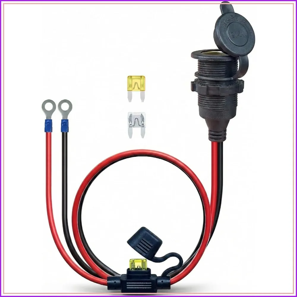 3FT 12V Fixed Thread Cigarette Lighter Socket Extension Cable, 12V Waterproof Outlet Socket Replacement 13AWG Heavy Duty Cable
3FT 12V Fixed Thread Cigarette Lighter Socket Extension Cable, 12V Waterproof Outlet Socket Replacement 13AWG Heavy Duty Cable