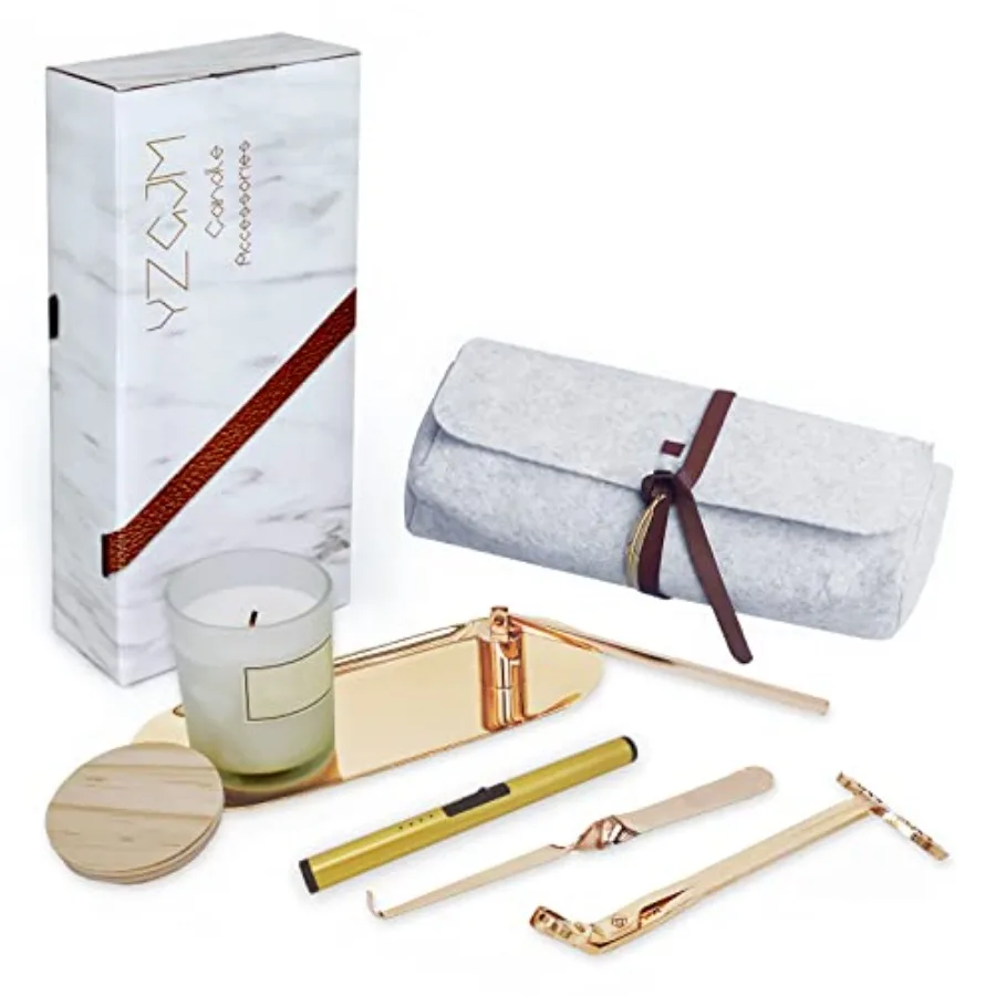 Exquisite Candle Accories Tool Pack Bag, Rechargeable Electric Lighter Wick Trimmer, Dipper, Snuffer and Tray Holder Elegant Ki
Exquisite Candle Accories Tool Pack Bag, Rechargeable Electric Lighter Wick Trimmer, Dipper, Snuffer and Tray Holder Elegant Ki