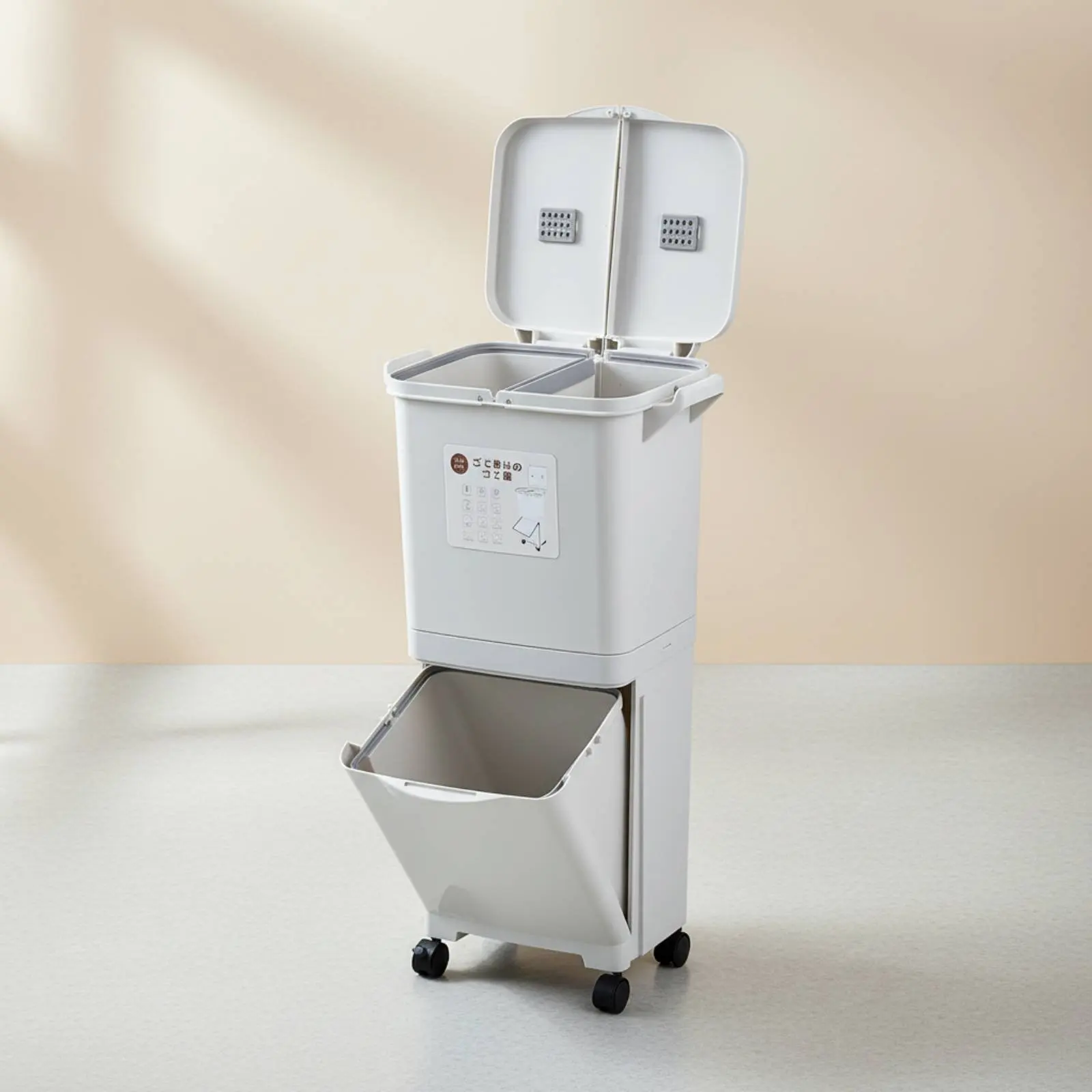 Dry Wet Separation Trash Can Large Capacity Double Tier Trash Can Wet Dry Separation Bin No Bend-Over Design
Dry Wet Separation Trash Can Large Capacity Double Tier Trash Can Wet Dry Separation Bin No Bend-Over Design