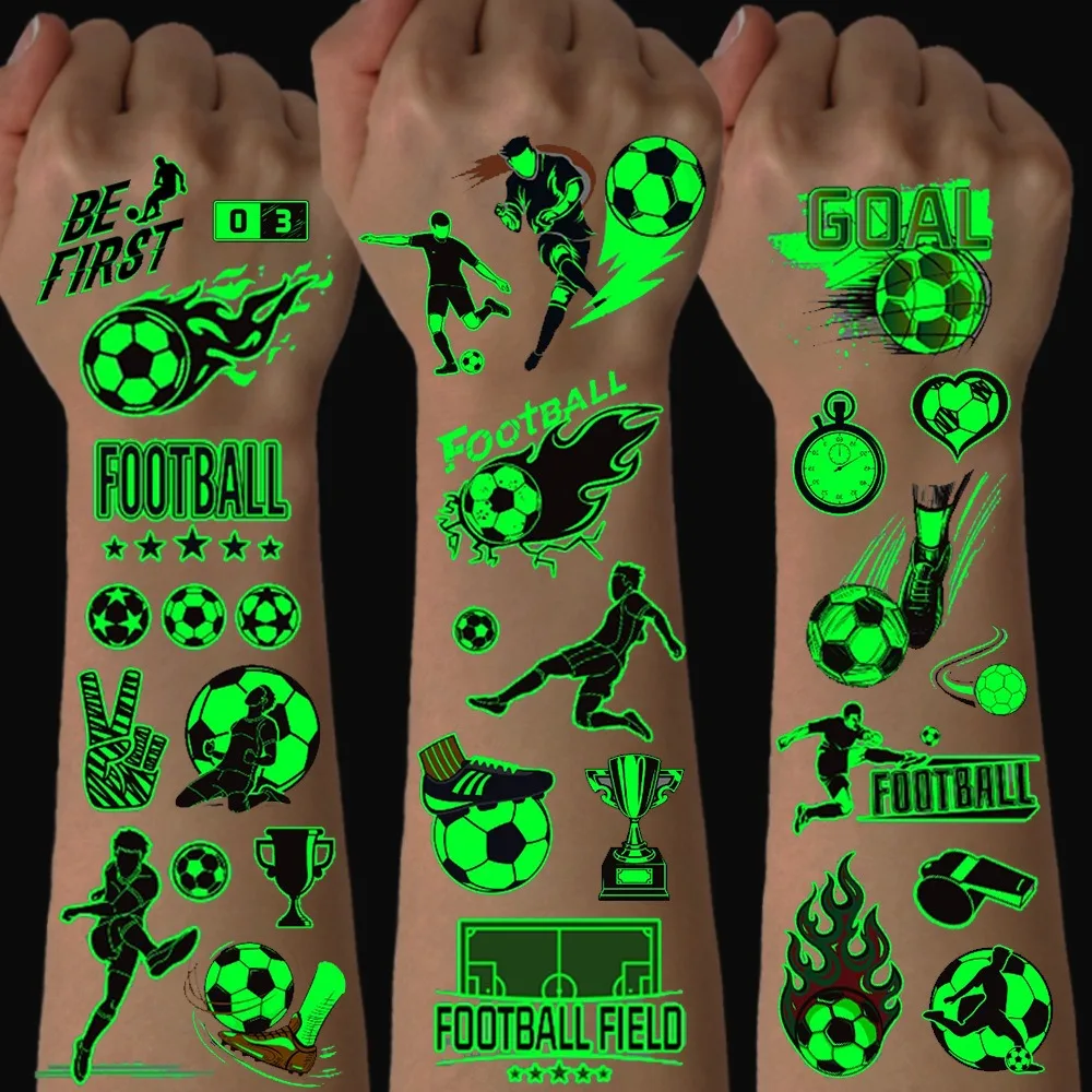 10pcs Cartoon Football Glow-in-the-dark Waterproof Temporary Tattoos for Fun Face Body Stickers Party Props Gift
10pcs Cartoon Football Glow-in-the-dark Waterproof Temporary Tattoos for Fun Face Body Stickers Party Props Gift