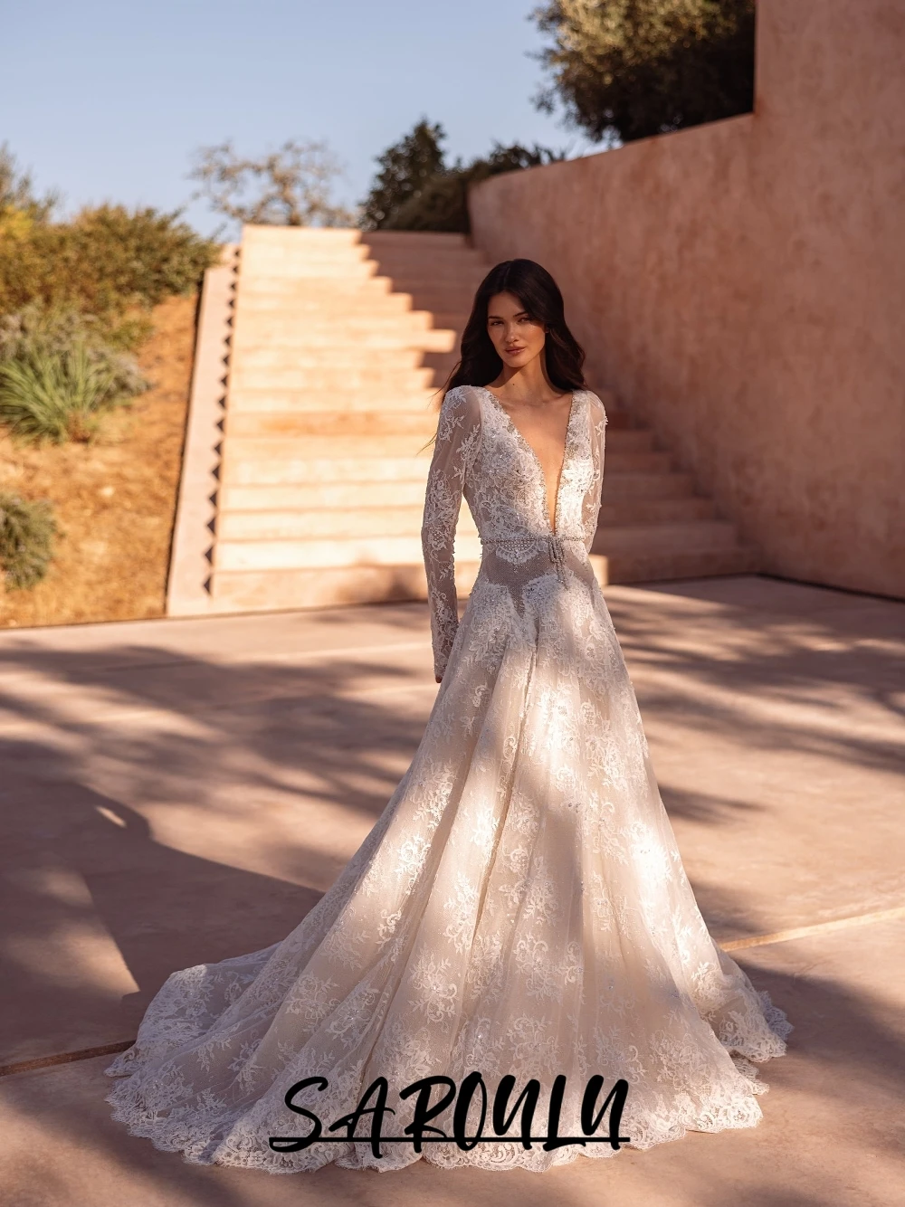 Dainty Lace Beaded Wedding Dress Classy Dazzling A Line V Neckline Destination Bridal Gown Stunning Romantic Long Bride Wear
Dainty Lace Beaded Wedding Dress Classy Dazzling A Line V Neckline Destination Bridal Gown Stunning Romantic Long Bride Wear