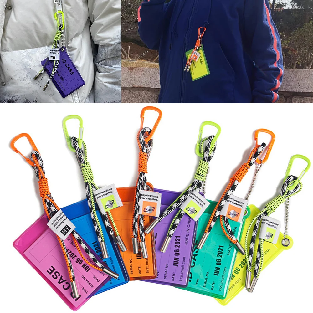 Fluorescent Color Credential Holder Key Chain Metal Keyring Landyards PVC Transparent Weave Rope Strap With Card Holder
Fluorescent Color Credential Holder Key Chain Metal Keyring Landyards PVC Transparent Weave Rope Strap With Card Holder