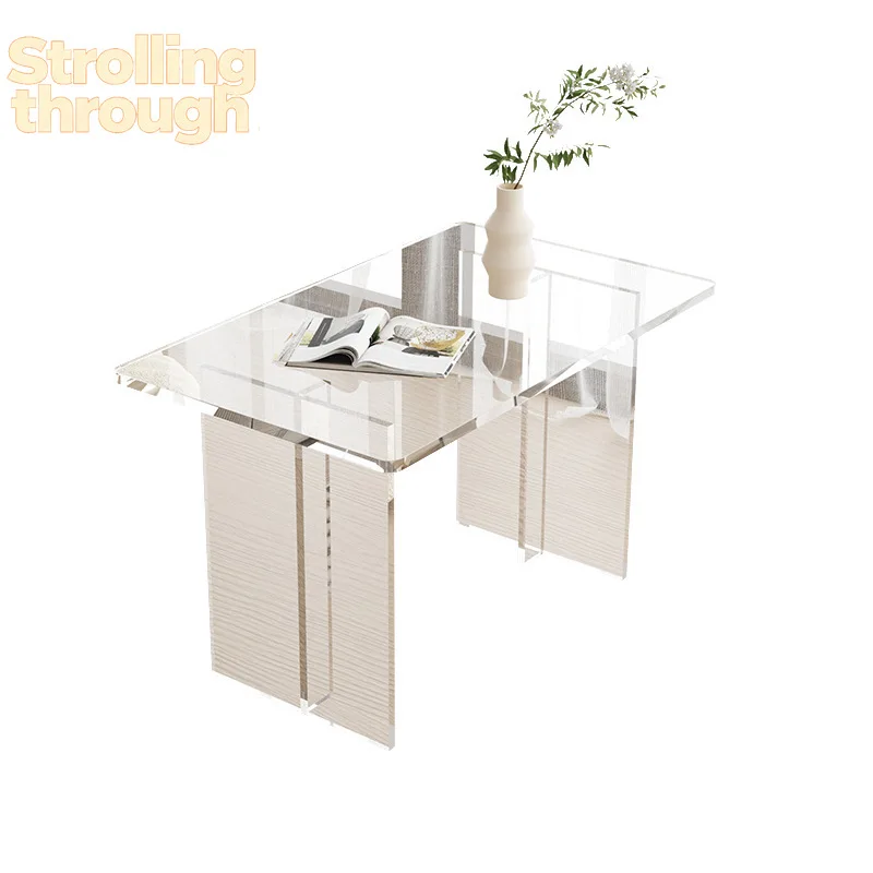 Прозрачный журнальный столик из массива дерева, простой, кремового цвета, для дома, гостиной, в стиле ваби-саби, для балкона, низкий столик, минималистичный дизайн.
Прозрачный журнальный столик из массива дерева, простой, кремового цвета, для дома, гостиной, в стиле ваби-саби, для балкона, низкий столик, минималистичный дизайн.