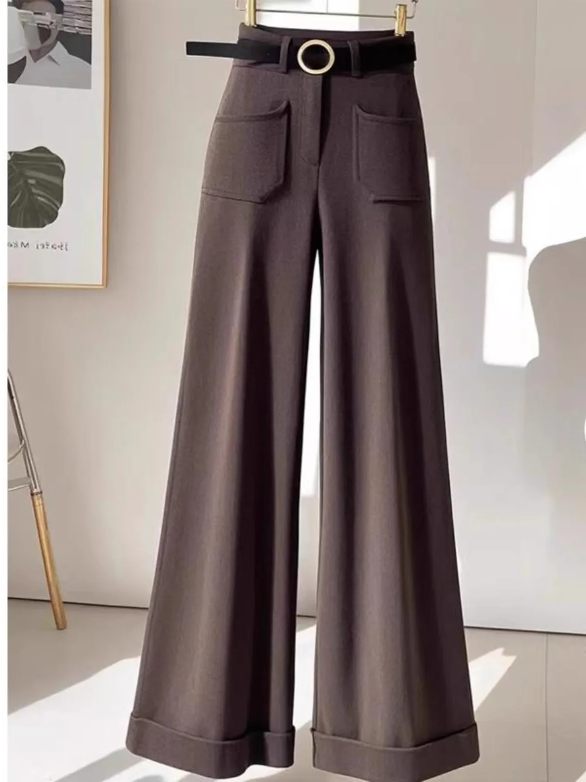 New Fashion Wide Leg Pants Women High Waist Solid Color Pockets Elegant Casual Long Trousers Spring Autumn Office Lady Clothing
New Fashion Wide Leg Pants Women High Waist Solid Color Pockets Elegant Casual Long Trousers Spring Autumn Office Lady Clothing