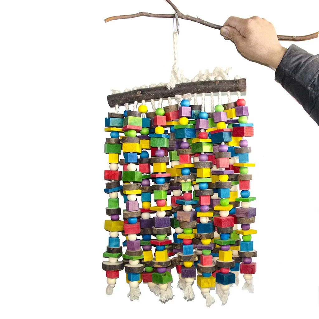 Hot Selling Colorful Block Parrot Chewing Bird Toys Wooden for Super Large Bird Stand Strong Destructive Power
Hot Selling Colorful Block Parrot Chewing Bird Toys Wooden for Super Large Bird Stand Strong Destructive Power