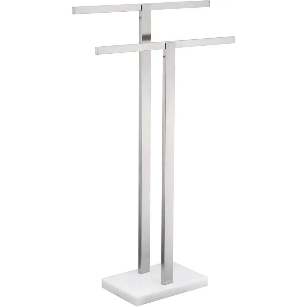 2-Tier Freestanding Towel Rack with Marble Base, Stainless Steel, Brushed Nickel Finish
2-Tier Freestanding Towel Rack with Marble Base, Stainless Steel, Brushed Nickel Finish