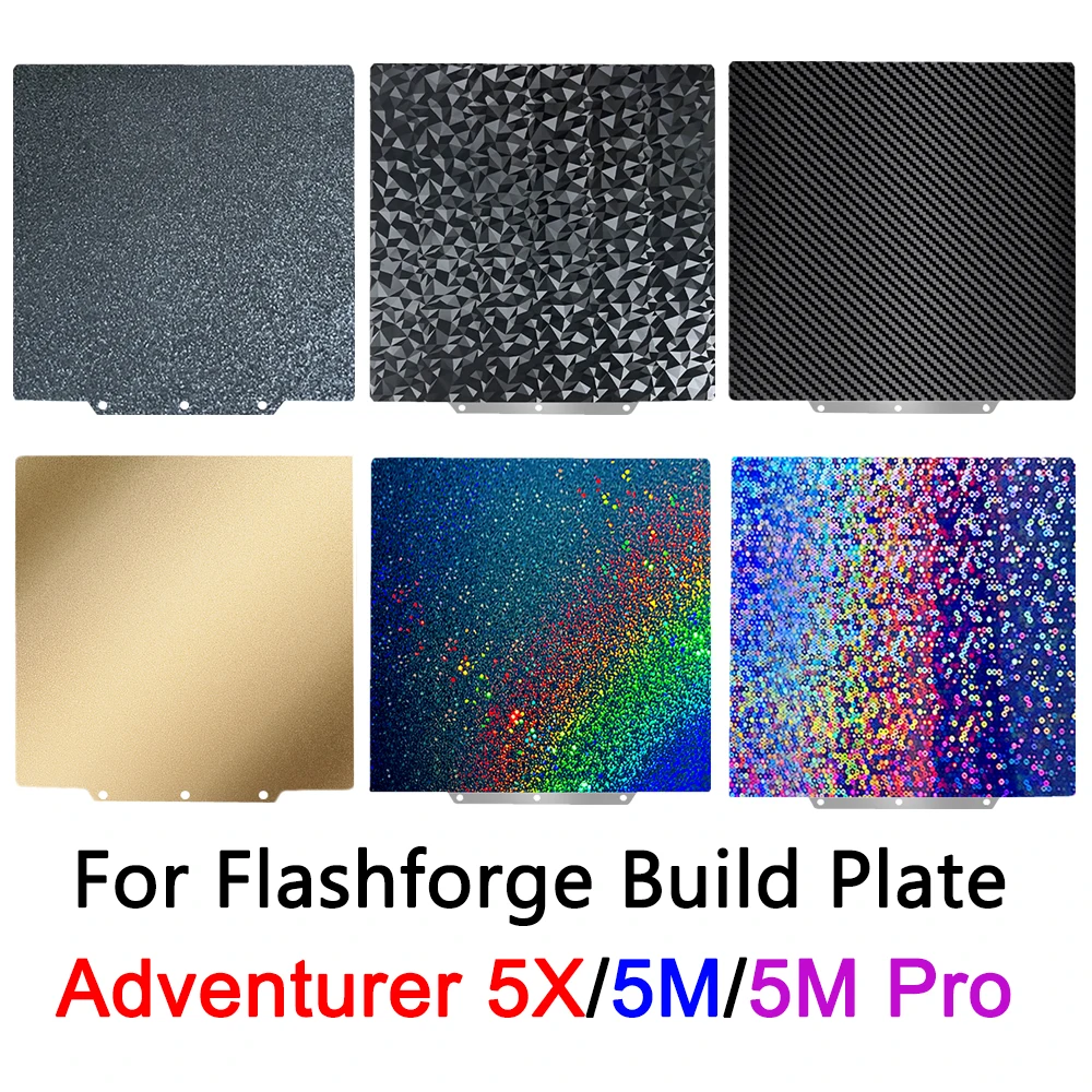 Для Flashforge Adventurer 5X/5M/5M Pro Build Plate 235x235 мм AD5X PEI Plate Двусторонний пружинный стальной лист PEi для AD5M AD5MP
Для Flashforge Adventurer 5X/5M/5M Pro Build Plate 235x235 мм AD5X PEI Plate Двусторонний пружинный стальной лист PEi для AD5M AD5MP