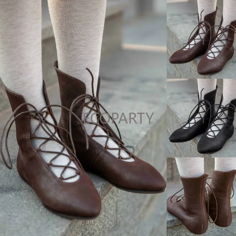 Medieval Elf Princess Lady Lace Up Single Shoes Carnival Men Knight Prince Boot Women Princess Dance Stage Leather Boots Shoes 
Medieval Elf Princess Lady Lace Up Single Shoes Carnival Men Knight Prince Boot Women Princess Dance Stage Leather Boots Shoes