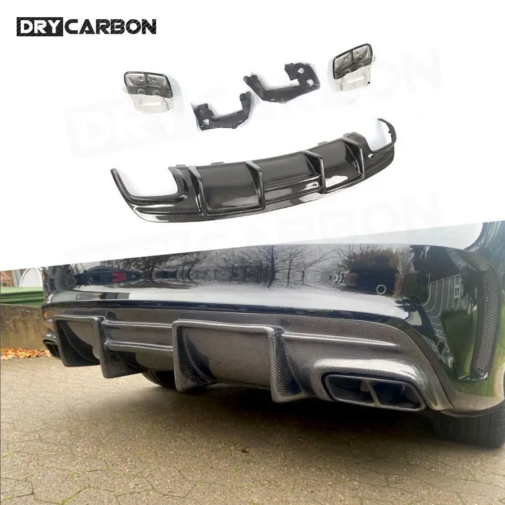 Carbon Fiber Rear Diffuser Spoiler For Benz CLA Class W117 CLA250 CLA260 CLA45 2013-2019 Rear Lip With Exhaust Tips and Brackets
Carbon Fiber Rear Diffuser Spoiler For Benz CLA Class W117 CLA250 CLA260 CLA45 2013-2019 Rear Lip With Exhaust Tips and Brackets