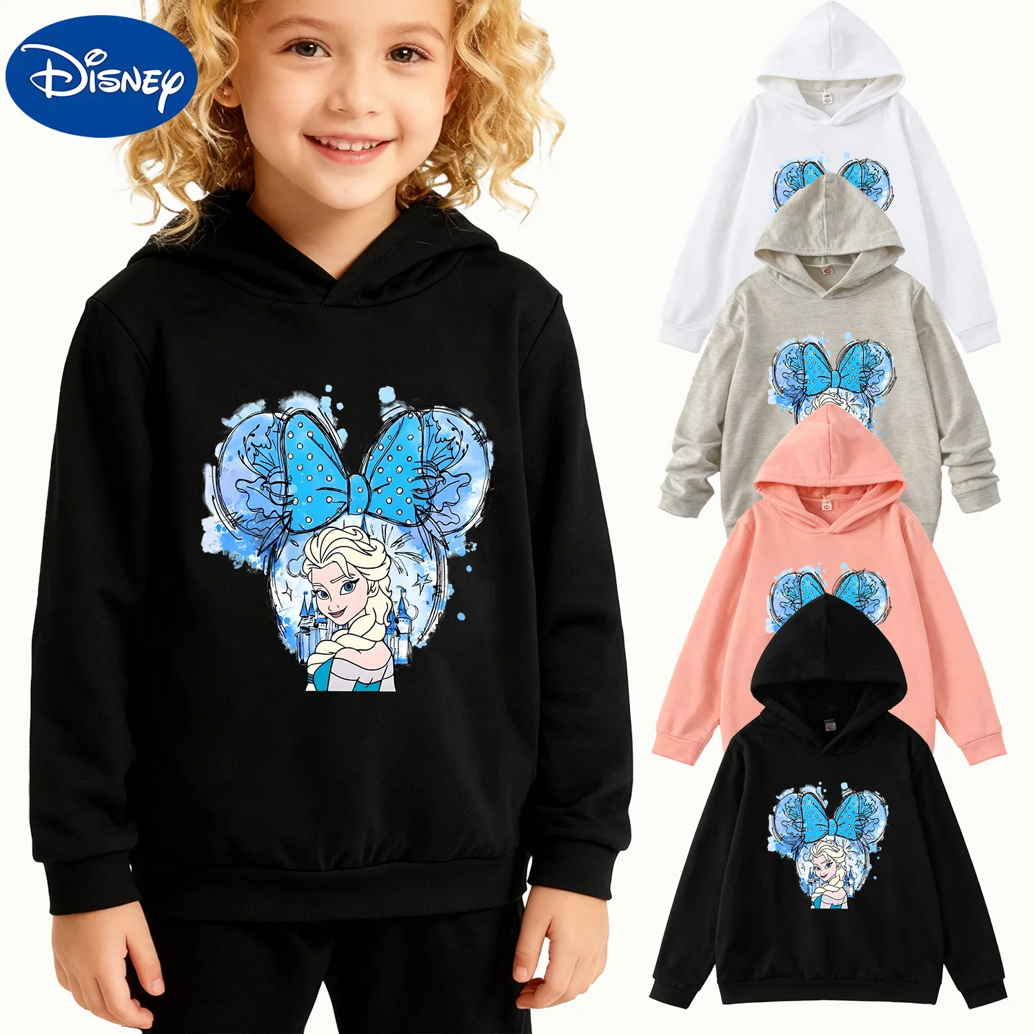 Kids Disney Frozen Elsa Mickey Ears Graphic Hoodie, Black Long Sleeve Pullover
Kids Disney Frozen Elsa Mickey Ears Graphic Hoodie, Black Long Sleeve Pullover