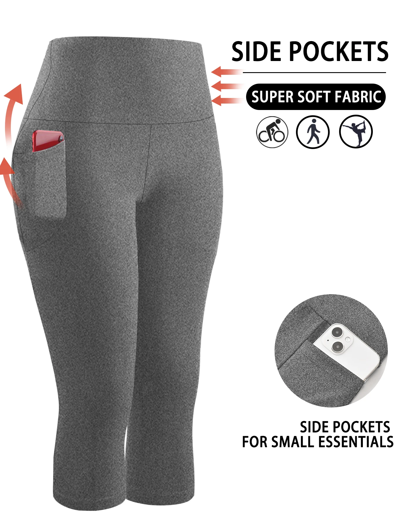 High Waisted capri pants For Women With Pockets Tummy Control No See Through Workout Running Yoga Athletic Push Up Gym Leggings
High Waisted capri pants For Women With Pockets Tummy Control No See Through Workout Running Yoga Athletic Push Up Gym Leggings