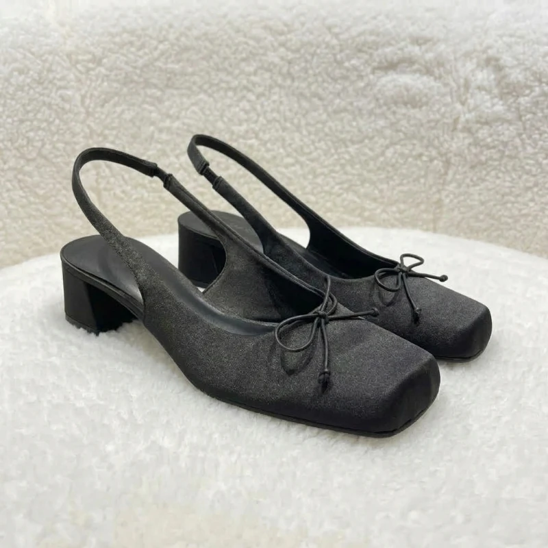 Women Slingback Heels Elegant Satin Bow Pumps Square Toe Block Heel Shoes Comfortable Office Ladies Slip On Dress Footwear
Women Slingback Heels Elegant Satin Bow Pumps Square Toe Block Heel Shoes Comfortable Office Ladies Slip On Dress Footwear