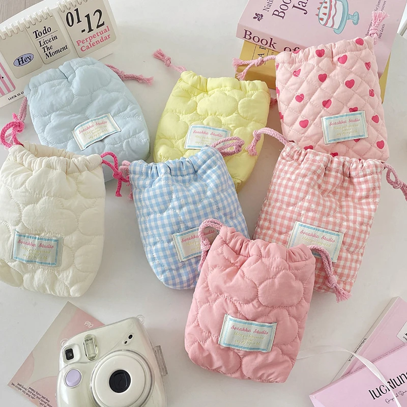 Sweet Fashion Drawstring Storage Bag For Camera Candy Color Portable Travel Makeup Case Solid Color Heart Striped Organizer
Sweet Fashion Drawstring Storage Bag For Camera Candy Color Portable Travel Makeup Case Solid Color Heart Striped Organizer