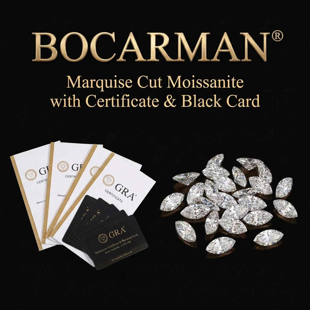 BOCARMAN GRA Certified Marquise Cut Moissanite Loose Stone White D VVS1 Color High Quality Gemstone DIY Jewelry Making Craft
BOCARMAN GRA Certified Marquise Cut Moissanite Loose Stone White D VVS1 Color High Quality Gemstone DIY Jewelry Making Craft