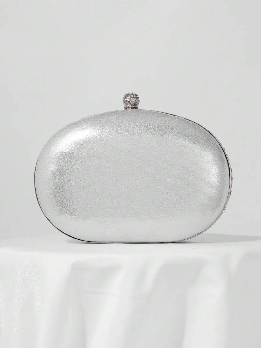 Elegant Silver Tone Rhinestone Clutch Bag For Formal Party Evening Wear
Elegant Silver Tone Rhinestone Clutch Bag For Formal Party Evening Wear