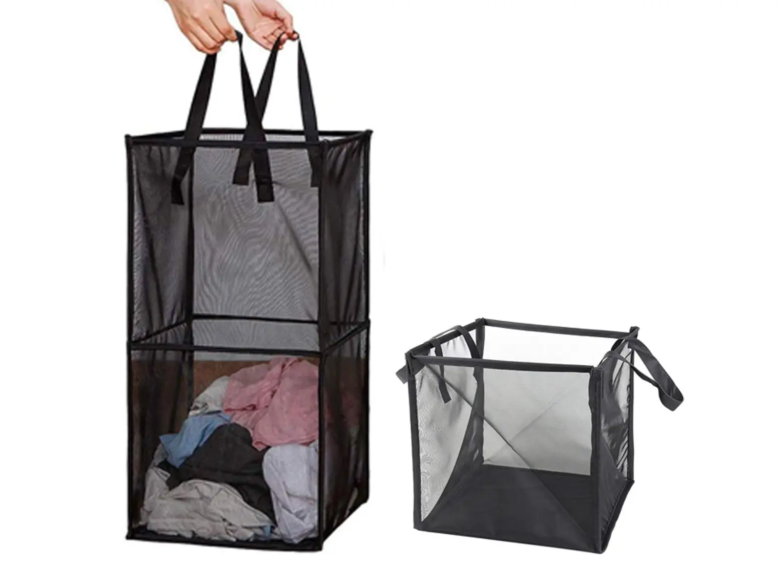 Mesh Laundry Hamper Bag with Handles Portable & Collapsible Dirty Clothes Mesh Basket Foldable for Washing Storage
Mesh Laundry Hamper Bag with Handles Portable & Collapsible Dirty Clothes Mesh Basket Foldable for Washing Storage