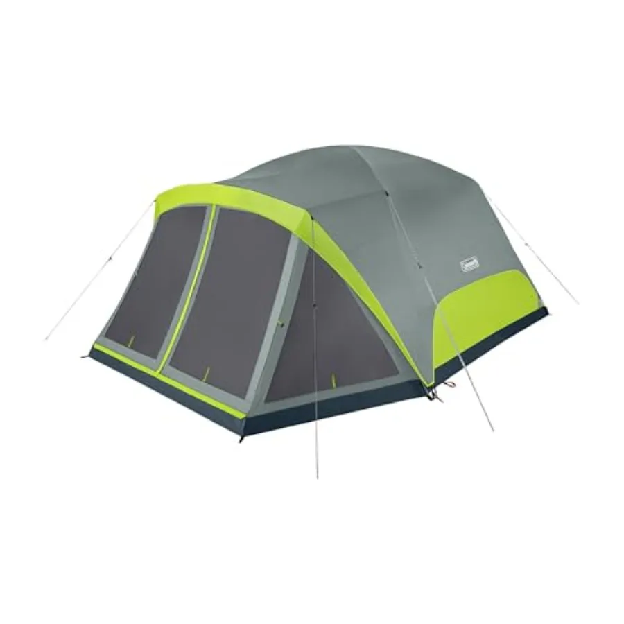 Camping tent with screened porch for outdoor use, polyester fabric in gray-green, weatherproof with rainfly and 5-minute setup
Camping tent with screened porch for outdoor use, polyester fabric in gray-green, weatherproof with rainfly and 5-minute setup