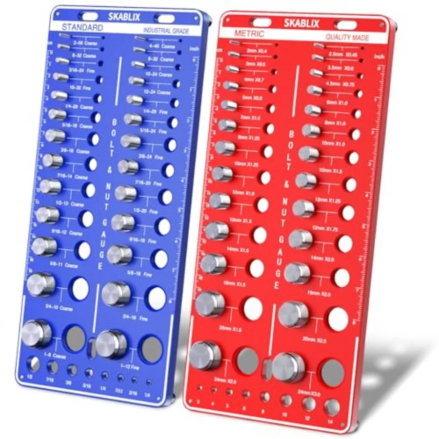 68 Nut and Bolt Thread Checker - 26 Standard and 26 Metric Bolt Checker and 16 Drill Bit Gauges, Bolt Size and Thread Gauge, Bo
68 Nut and Bolt Thread Checker - 26 Standard and 26 Metric Bolt Checker and 16 Drill Bit Gauges, Bolt Size and Thread Gauge, Bo