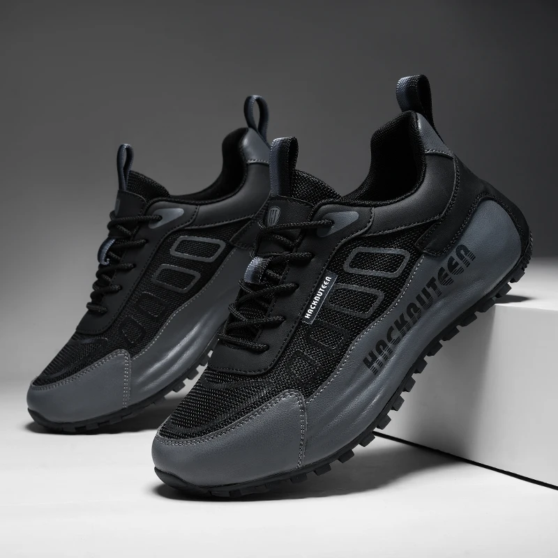Stylish Men's Black Grey Sneakers | Breathable Mesh Casual Shoes with Triangular Support
Stylish Men's Black Grey Sneakers | Breathable Mesh Casual Shoes with Triangular Support